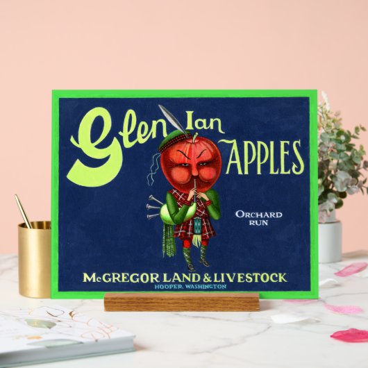  Glen Ian Apples Logo, Hooper, Acryl Bord (Huwelijk)