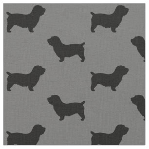 Glen of Imaal Terrier Dog Silhouetten Patroon Stof