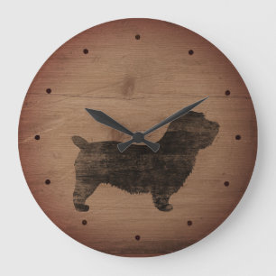 Glen of Imaal Terrier Silhouette Rustieke Stijl Grote Klok