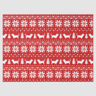 Glen of Imaal Terriers kerstpatroon rood Tissuepapier