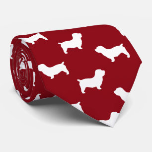 Glen of Imal Terrier Dog Silhouettes Pattern Red Stropdas