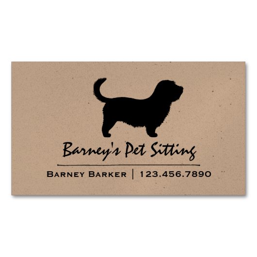 Glen of Imal Terrier met Long Tail Silhouette Magnetisch Visitekaartje (Voorkant)