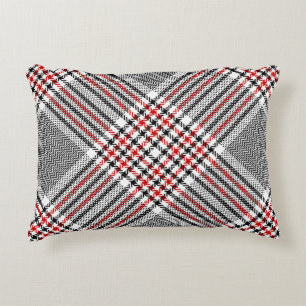 Glen plaid patroon. Zwart, rood, wit, naadloos tee Accent Kussen