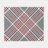 Glen plaid patroon. Zwart, rood, wit, naadloos tee Fleece Deken (Voorkant (Horizontaal))