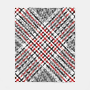 Glen Plaid Rood Zwart Tweed Fleece Deken