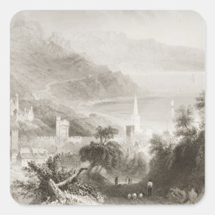 Glenarm, County Antrim, Noord-Ierland Vierkante Sticker