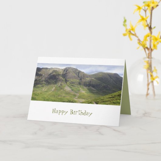 Glencoe Mountain Pass Panorama Uitzicht Kaart (Gele Bloem)