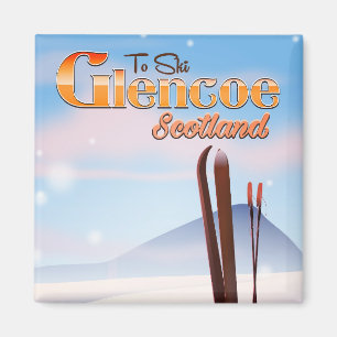 Glencoe Schotland ski poster Magneet