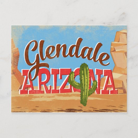 Glendale Arizona Vintage Travel Briefkaart (Voorkant)