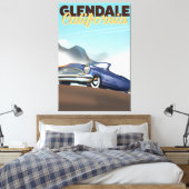Glendale, reisposter uit Californië Canvas Afdruk (Insitu (Slaapkamer))