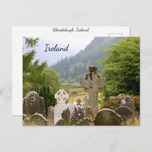 Glendalough Graveyard Ierland Briefkaart (Voorkant / Achterkant)