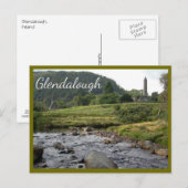 Glendalough Ruins met tekst Briefkaart (Voorkant / Achterkant)
