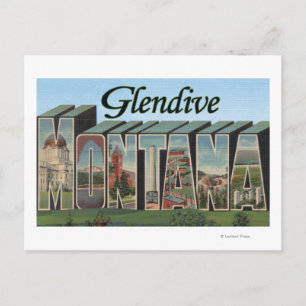Glendive, Montana - Grote Letter-scènes Briefkaart