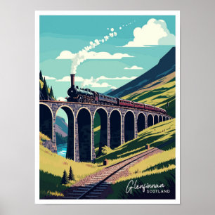 Glenfinnan Scotland Travel illustratie Poster