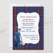 Glenn Plaid Groom's Golf Party Invitation (Devant)