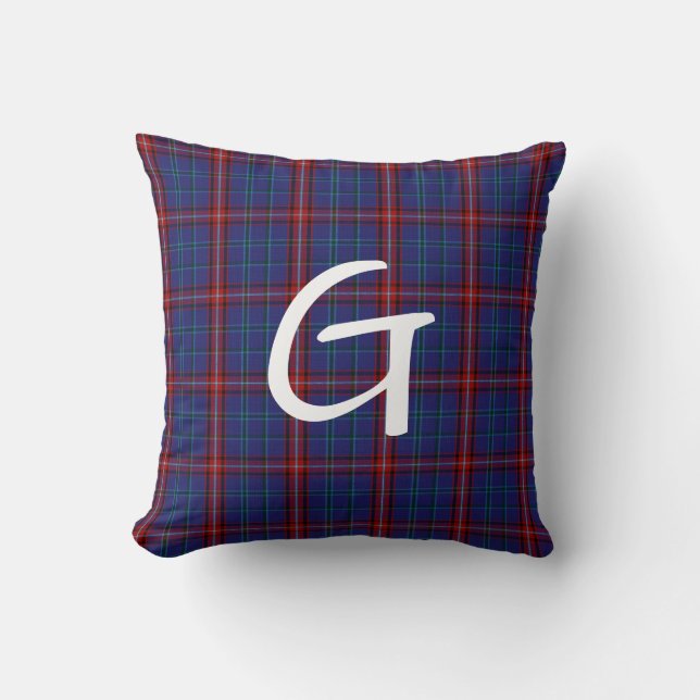Glenn Plaid Monogrammed Pillow Kussen (Voorkant)