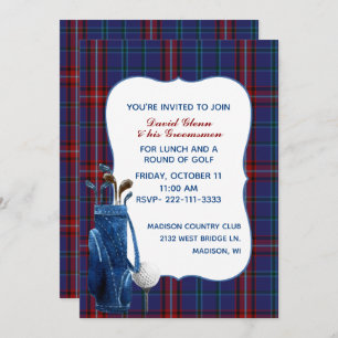 Glenn Pset Groom's Golf Party Invitation Kaart