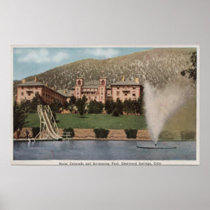 Glenwood Springs, CO - Uitzicht van Hotel CO & Poo Poster