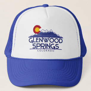 Glenwood Springs Colorado houten bergen hoed Trucker Pet
