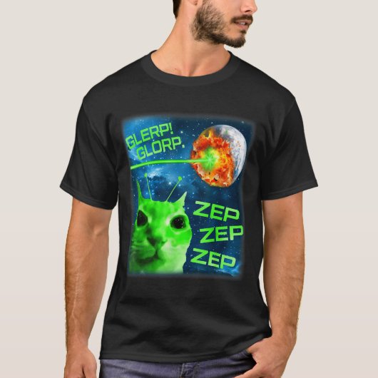 Glerp Glorp Funny Alien Cat Brainrot Meme T-shirt (Voorkant)