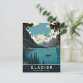 Gletsjer, Saint Mary Lake, MT, Reizen Briefkaart (Staand voorkant)