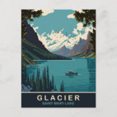 Gletsjer, Saint Mary Lake, MT, Reizen Briefkaart (Voorkant)