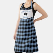 Gletsjerblauw en zwart Cook Buffalo Plaid Pattern Schort (Insitu)