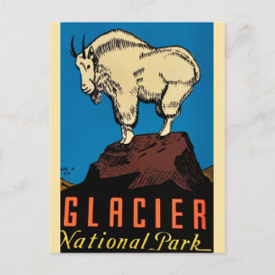 Gletsjernationaal park Vintage ansichtkaart Briefkaart