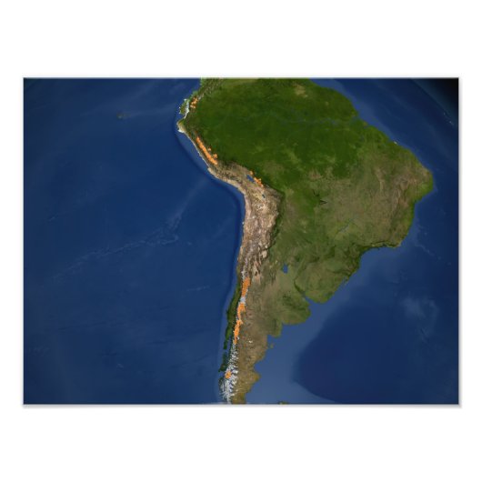 Gletsjers in regio's van Zuid-Amerika Foto Afdruk (Voorkant)