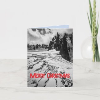 Gletsjerspleet Mont Blanc, Frankrijk Kerstkaart Feestdagen Kaart