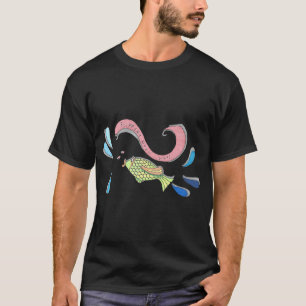 Glibberig Als Nat - Met de Hand Getekende Vis Innu T-shirt