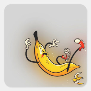 glibberige banaan vierkante sticker