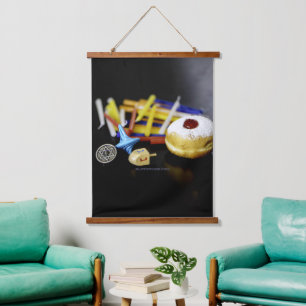 GlibberigeJoe Hanukka symbolische stilleven vakant Hangend Wandkleed