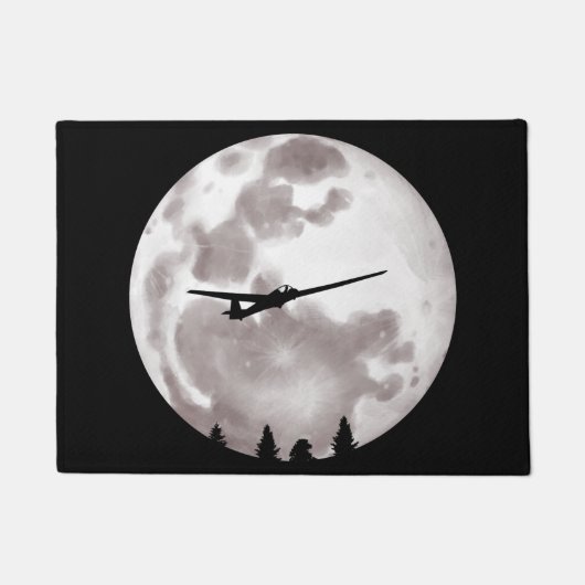 Glider Plane Pilot Full Moon Deurmat (Voorkant)