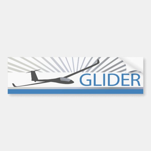 Glider Sailplane Vliegtuig Bumpersticker (Voorkant)