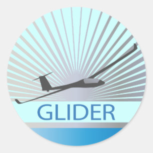 Glider Sailplane Vliegtuig Ronde Sticker