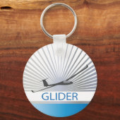 Glider Sailplane Vliegtuig Sleutelhanger (Voorkant)