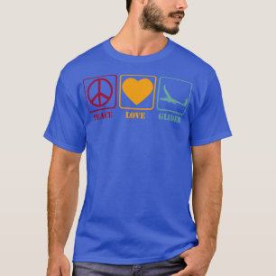 Glider Slanzende Gliding Peace Love Retro Gift Ide T-shirt