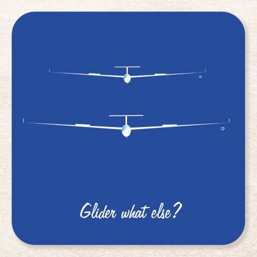 Glider - Wat nog meer? Vierkante Kartonnen Onderzetter (Voorkant)