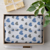 Gliding Hearts - Blauw en Grijs Tissuepapier (Geschenk)