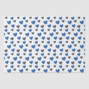Gliding Hearts - Blauw en Grijs Tissuepapier