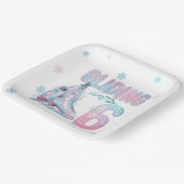 "Gliding into" 6e verjaardag schaatsen partij Papieren Bordje (Gebogen)