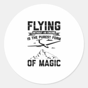 Gliding Pilot Glider Hobby Sailplane Gift Idee Ronde Sticker