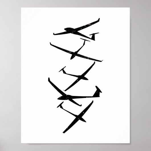Gliers | Glider Pilot Thermals Soar Gifts Poster (Voorkant)