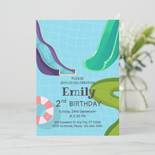 Glijbanen Zwembad Verjaardagsfeestje, Water Glijba Kaart