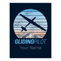 Glijdende Piloot Vintage Aviator Zonsondergang Vli