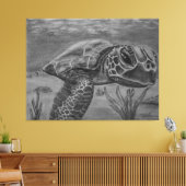 Glijdende Zee Turtle Canvas Afdruk (Insitu (Woonkamer))