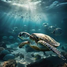 glijding door koraalrif - Zee schildpad Legpuzzel