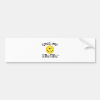 Glimlach als je van een politieagent houdt bumpersticker