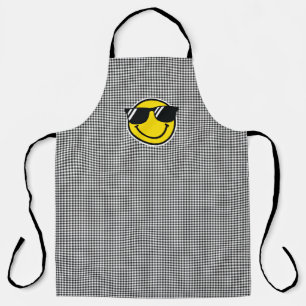 Glimlach Emoji Happy Face Zonnebril Gingham Plezie Schort